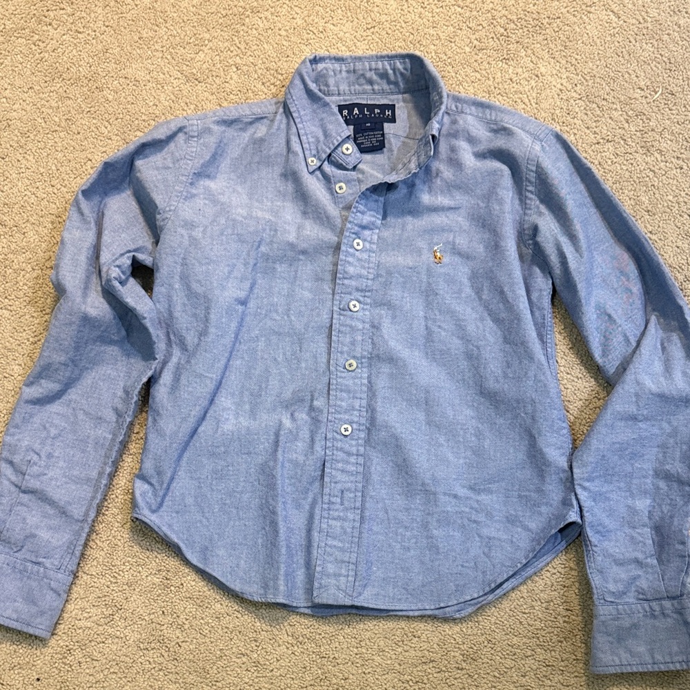 Ralph Lauren Kids Blue Button Down Shirt size 10